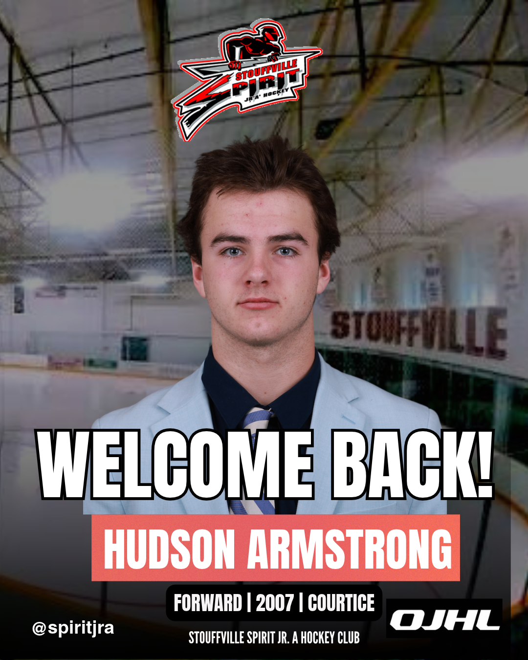 SPIRIT WELCOMES HUDSON ARMSTRONG BACK FROM CHARLOTTETOWN